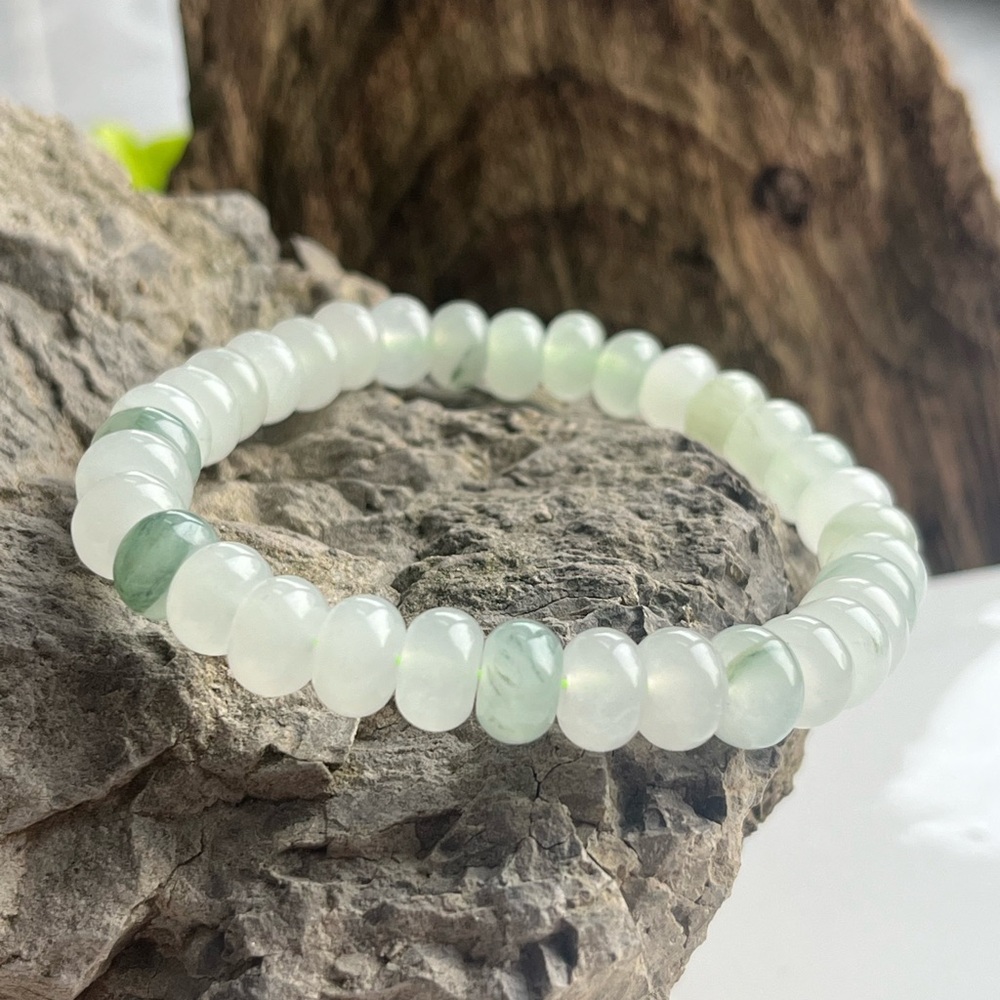 8mm stretchable‎ donut tianshan jade bracelet